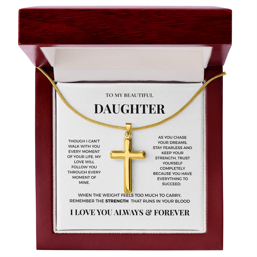 To My Beautiful Daughter - Artisan Cross Necklace from Dad