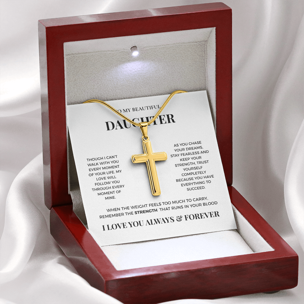 To My Beautiful Daughter - Artisan Cross Necklace from Dad