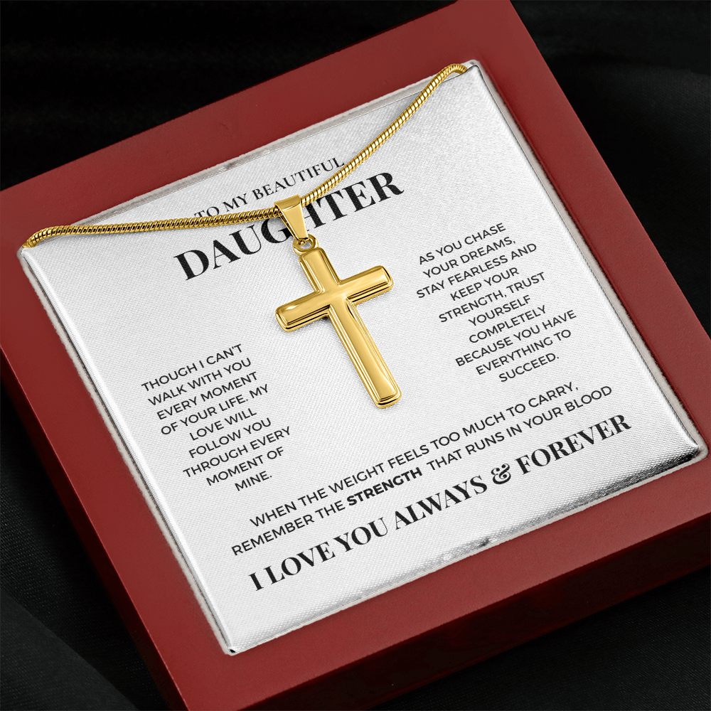 To My Beautiful Daughter - Artisan Cross Necklace from Dad