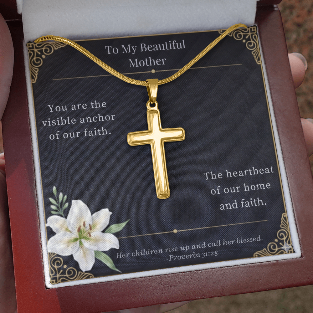 Artisan Cross Necklace: A Visible Anchor of Faith for Mom