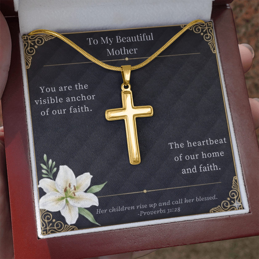 Artisan Cross Necklace: A Visible Anchor of Faith for Mom