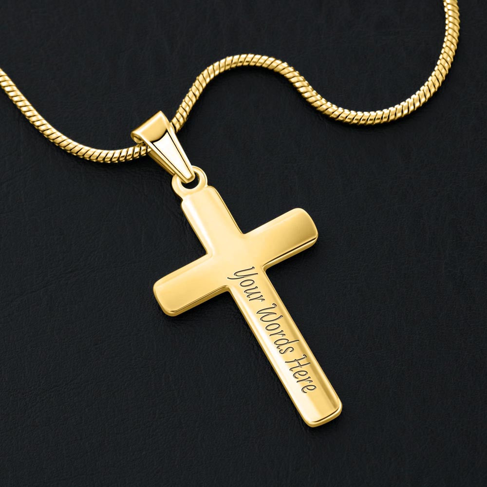 Faith Cross Necklace Gold Finish | Snake Chain | Personalized Gift