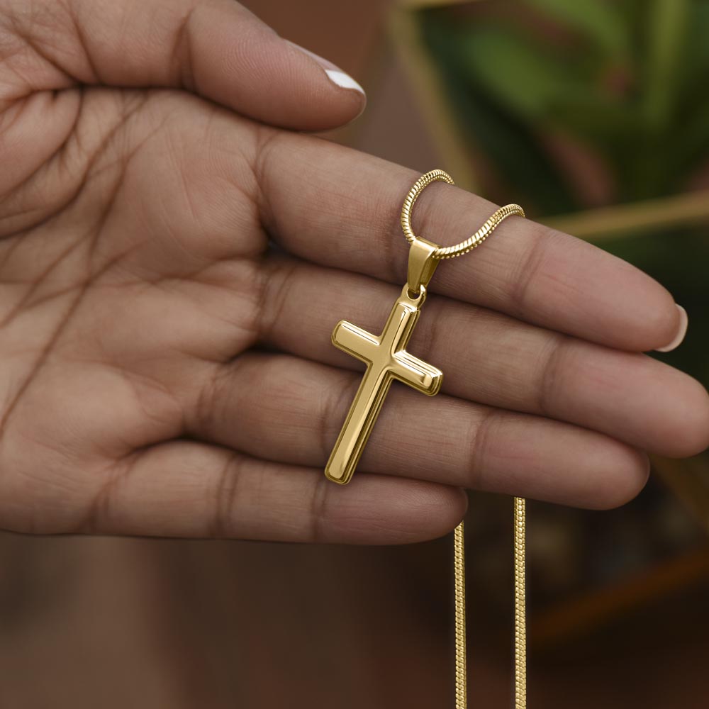 Faith Cross Necklace Gold Finish | Snake Chain | Personalized Gift