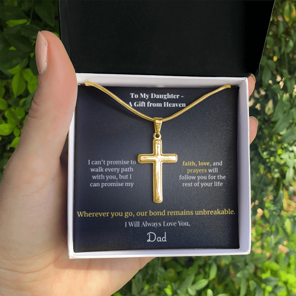 Faith Cross Necklace Gold Finish | Snake Chain | Personalized Gift