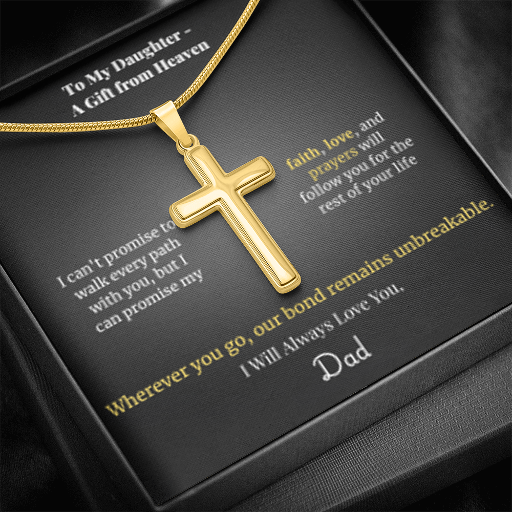 Faith Cross Necklace Gold Finish | Snake Chain | Personalized Gift