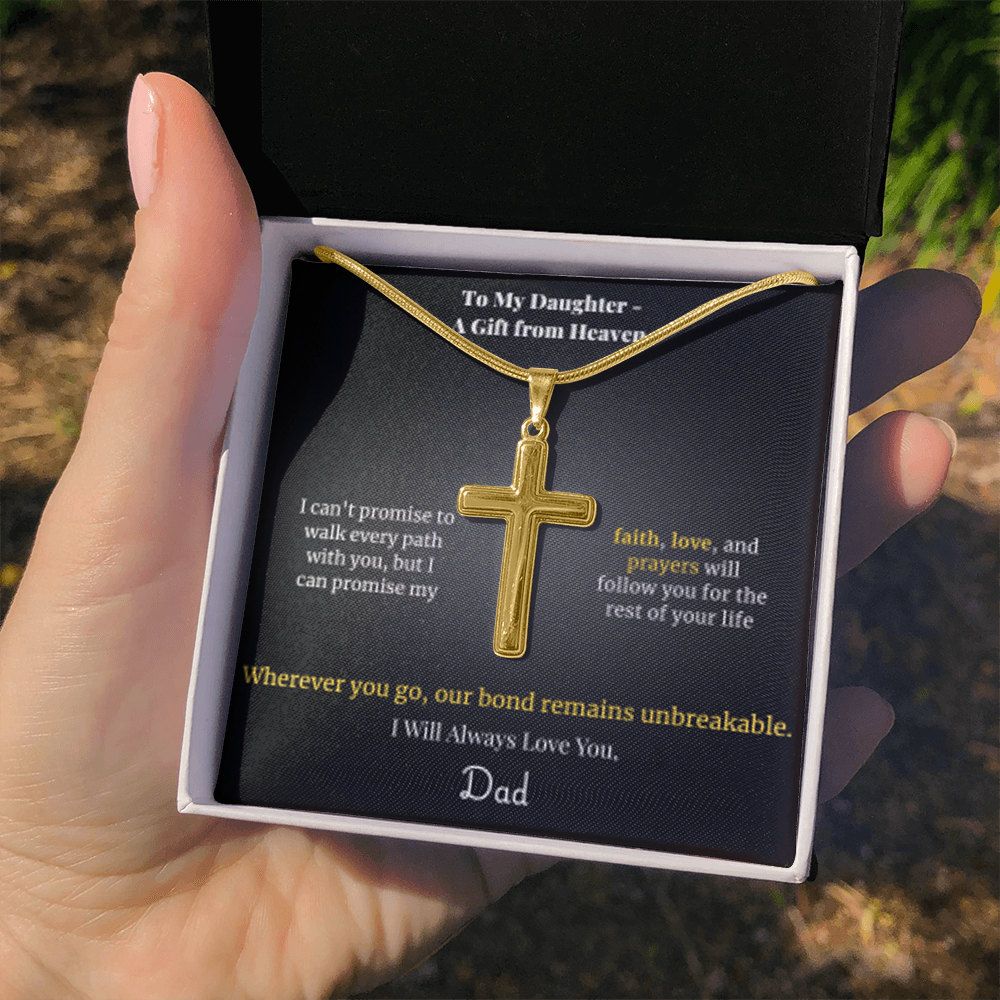 Faith Cross Necklace Gold Finish | Snake Chain | Personalized Gift