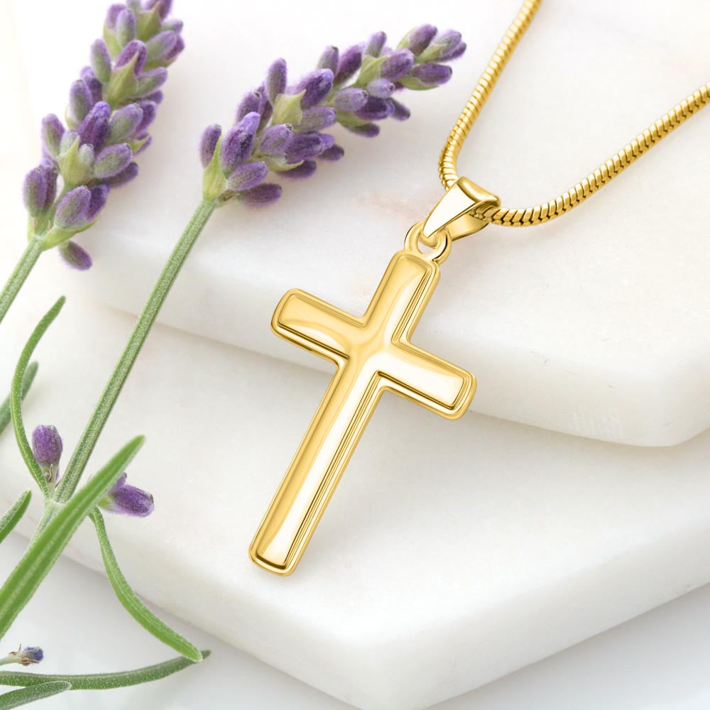 Faith Cross Necklace Gold Finish | Snake Chain | Personalized Gift