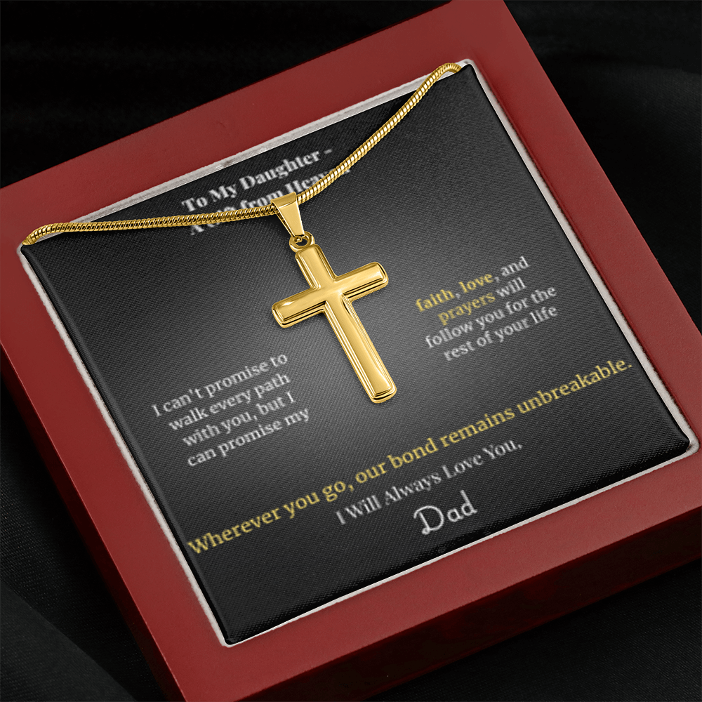 Faith Cross Necklace Gold Finish | Snake Chain | Personalized Gift