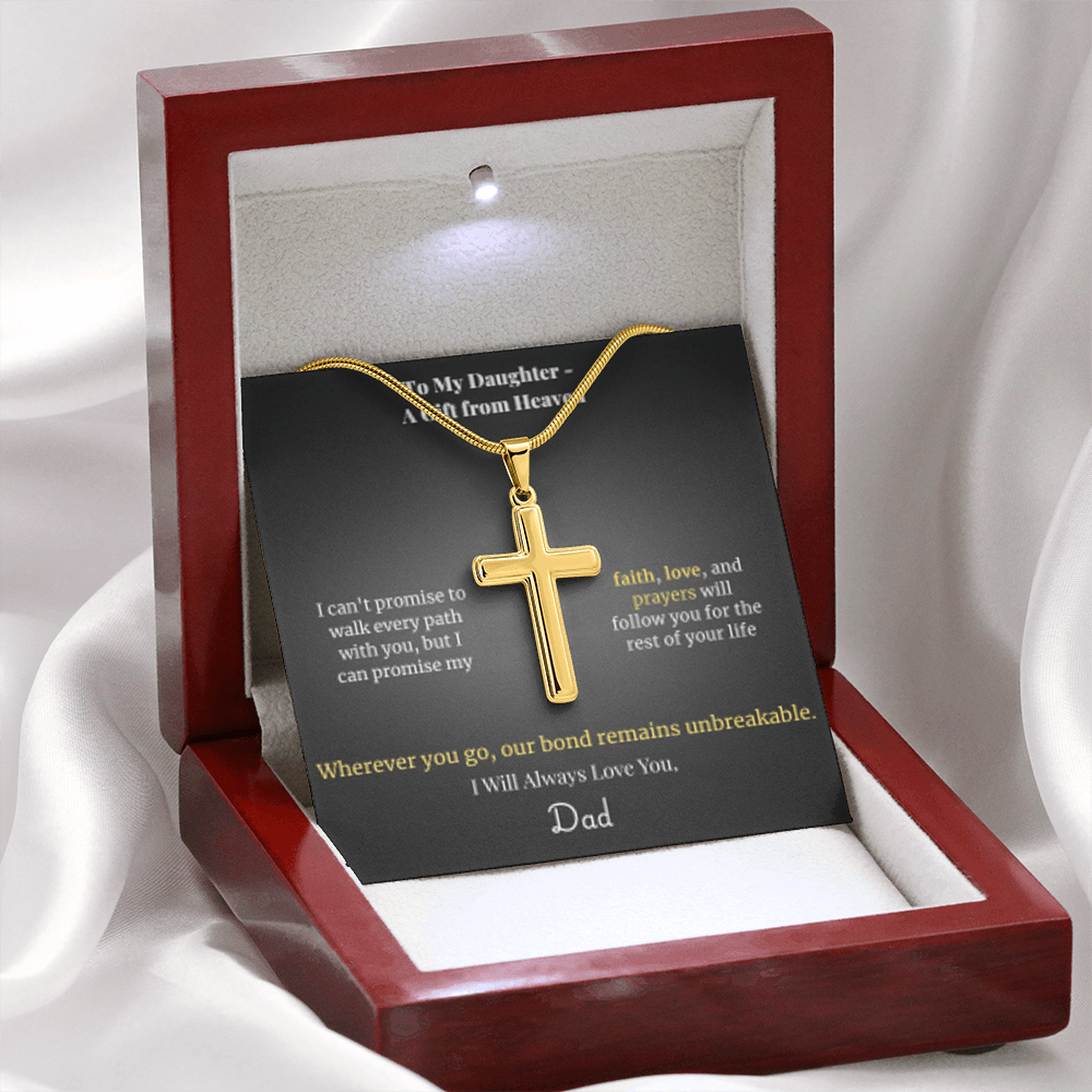 Faith Cross Necklace Gold Finish | Snake Chain | Personalized Gift