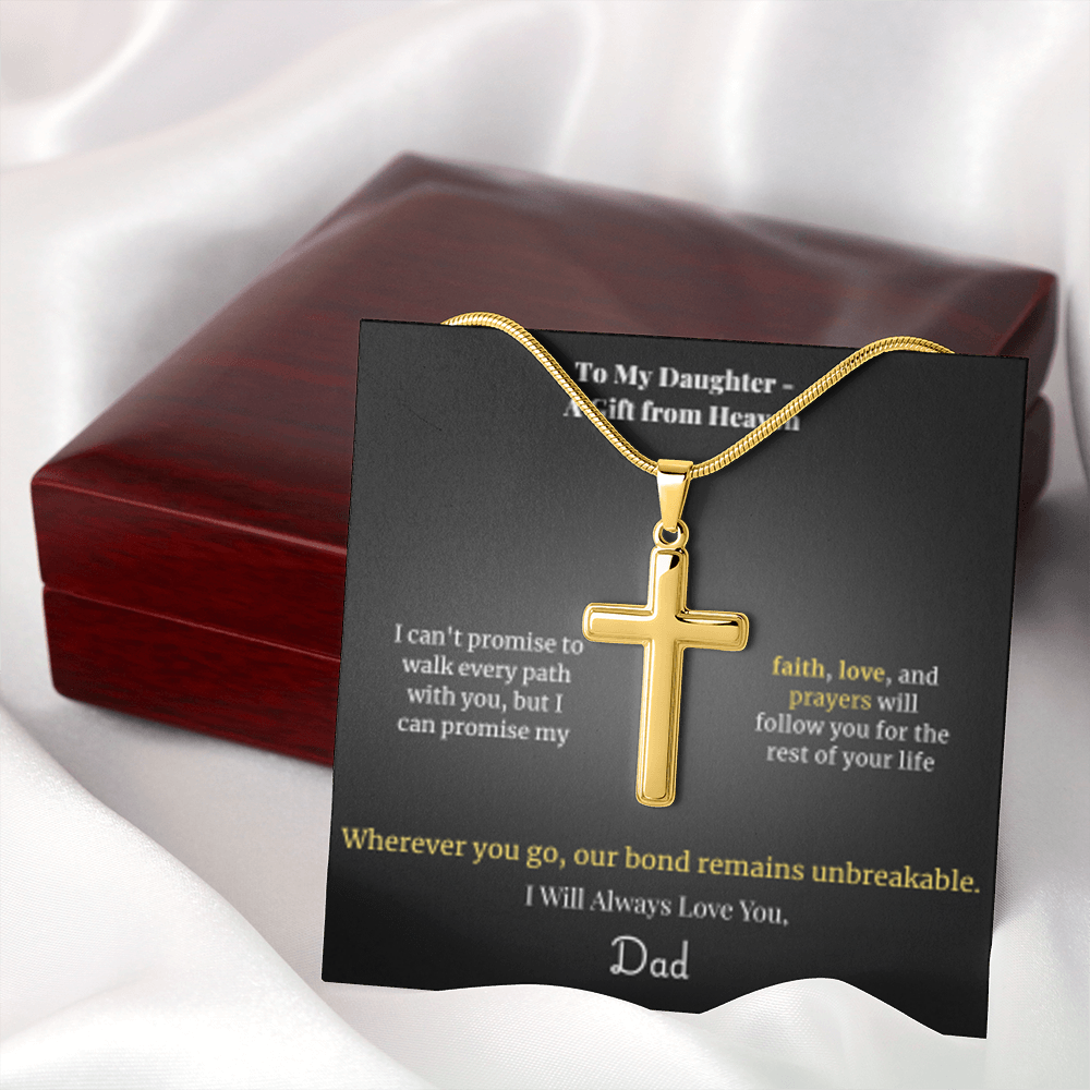 Faith Cross Necklace Gold Finish | Snake Chain | Personalized Gift