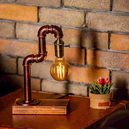 Aurora Steampunk Handmade Vintage Adjustable Pipe Lamp - Carbone's Marketplace