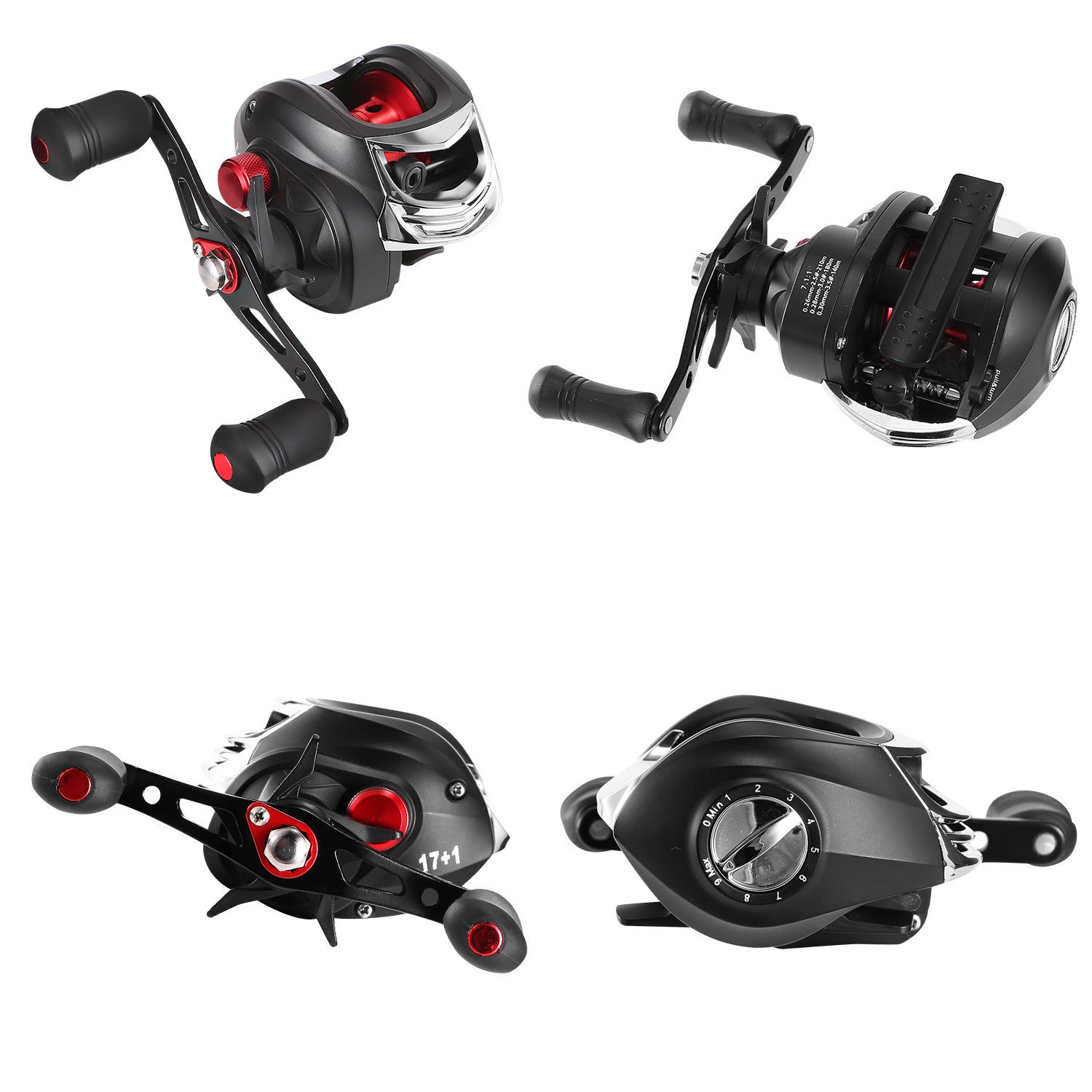 Baitcasting Fishing Reel 17.5lbs Max Drag Baitcasters 17+1 BB 7.1:1 Gear Ratio Baitcast Fish Reel High Speed Long Cast Distance - Carbone's Marketplace