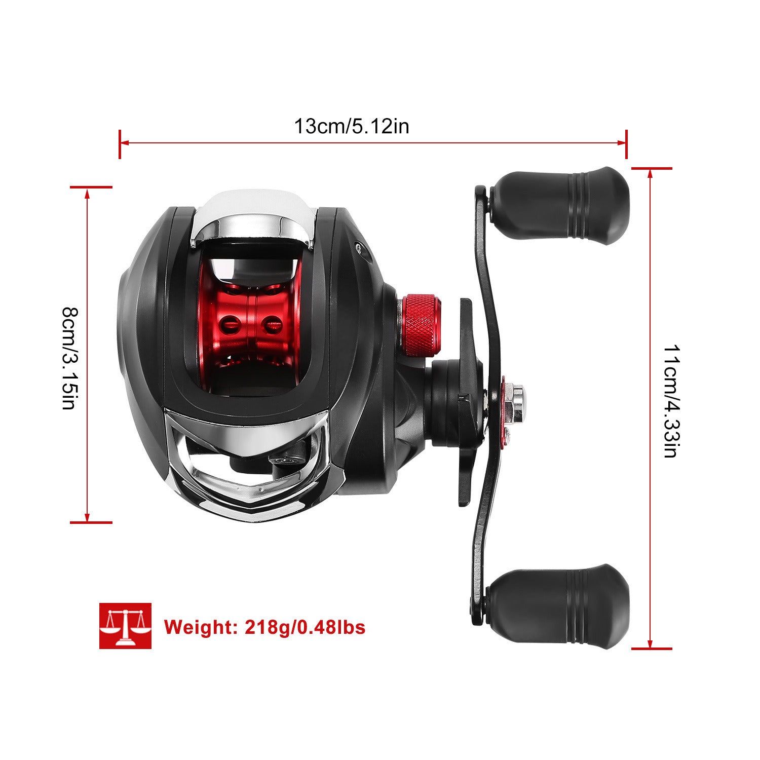 Baitcasting Fishing Reel 17.5lbs Max Drag Baitcasters 17+1 BB 7.1:1 Gear Ratio Baitcast Fish Reel High Speed Long Cast Distance - Carbone's Marketplace
