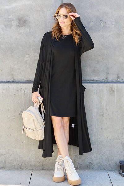 Basic Bae Full Size Open Front Long Sleeve Cover Up - Carbone's Marketplace