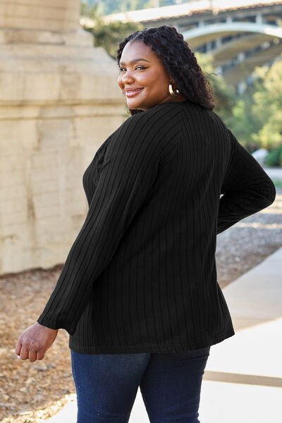 Basic Bae Full Size Ribbed Round Neck Long Sleeve Knit Top - Carbone's Marketplace