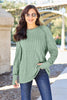 Basic Bae Full Size Ribbed Round Neck Long Sleeve Knit Top - Carbone's Marketplace