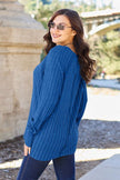 Basic Bae Full Size Ribbed Round Neck Long Sleeve Knit Top - Carbone's Marketplace