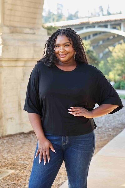 Basic Bae Full Size Round Neck Drop Shoulder T-Shirt - Carbone's Marketplace