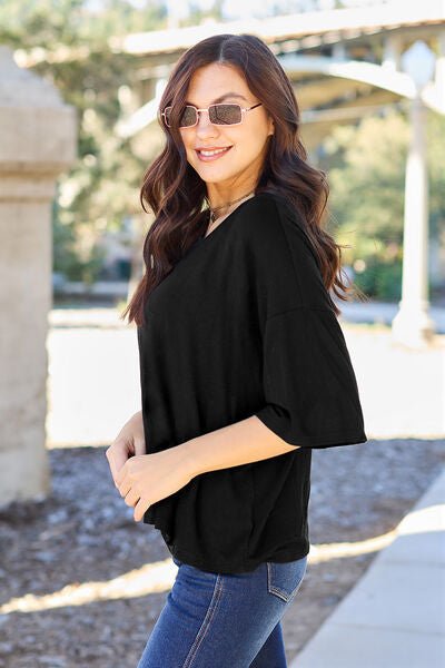 Basic Bae Full Size Round Neck Drop Shoulder T-Shirt - Carbone's Marketplace