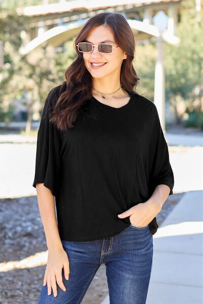 Basic Bae Full Size Round Neck Drop Shoulder T-Shirt - Carbone's Marketplace