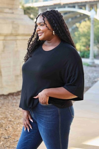 Basic Bae Full Size Round Neck Drop Shoulder T-Shirt - Carbone's Marketplace