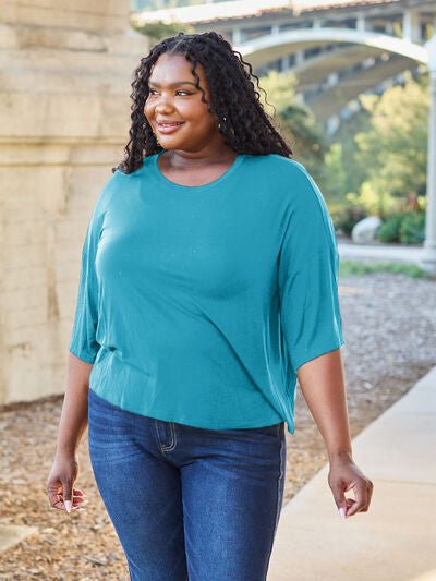 Basic Bae Full Size Round Neck Drop Shoulder T-Shirt - Carbone's Marketplace