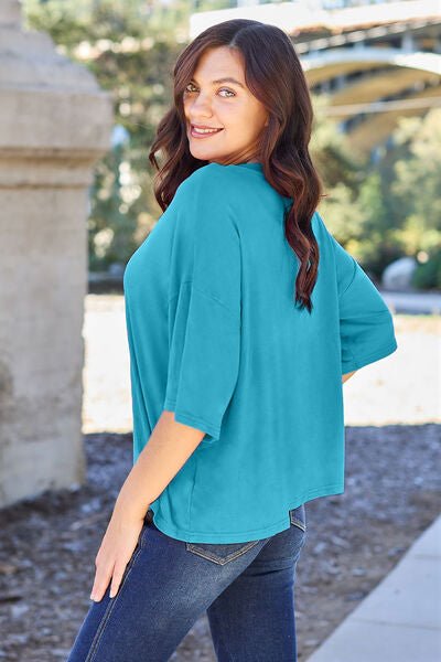 Basic Bae Full Size Round Neck Drop Shoulder T-Shirt - Carbone's Marketplace