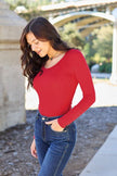 Basic Bae Full Size Round Neck Long Sleeve Bodysuit - Carbone's Marketplace