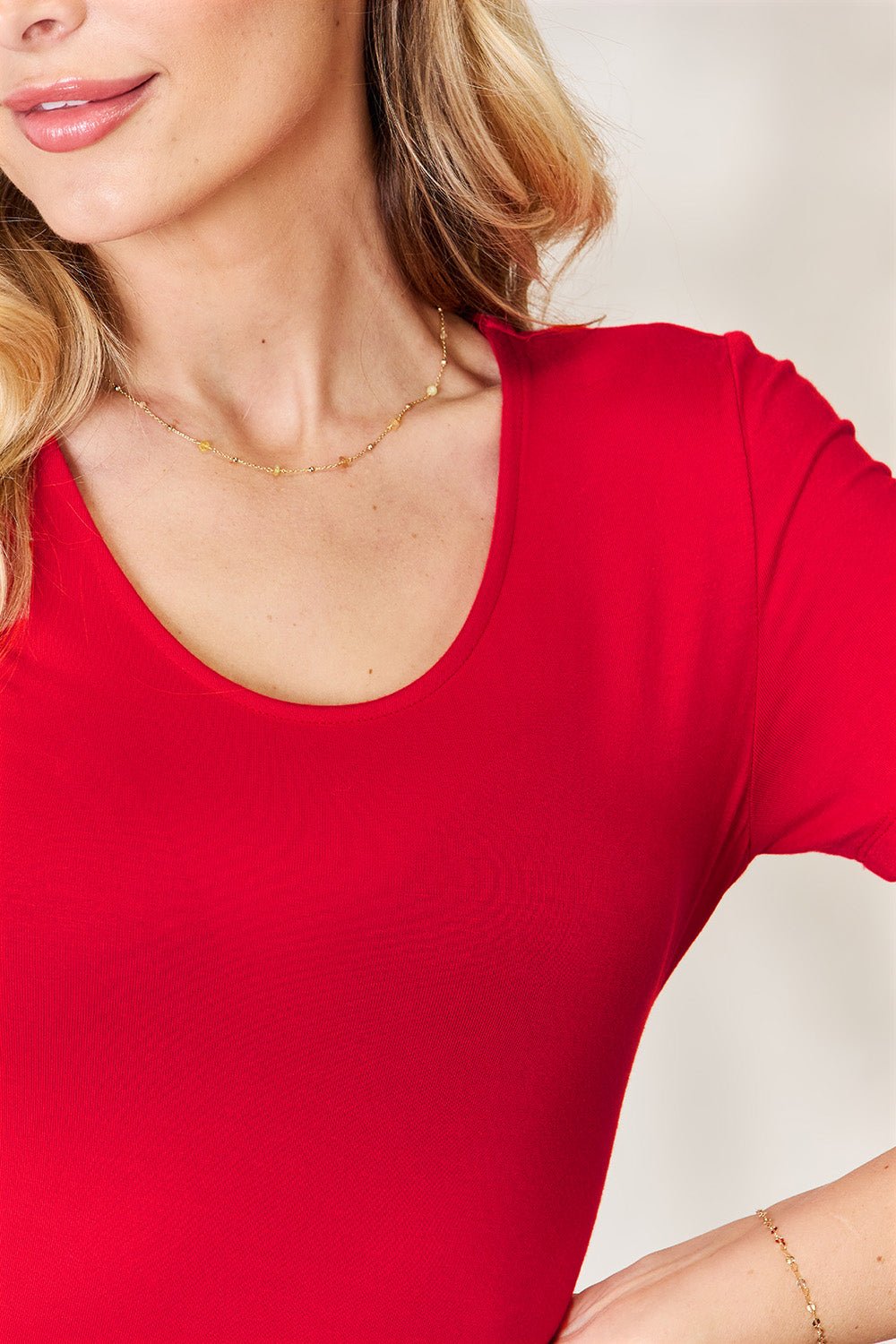 Basic Bae Full Size Round Neck Short Sleeve Bodysuit - Carbone's Marketplace