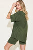 Basic Bae Full Size V - Neck Drop Shoulder Short Sleeve T-Shirt and Shorts Set - Carbone's Marketplace