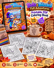Bella and Blizzard Fall Adventures middle grade coloring book interior preview