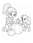 Actual sample page 3: Bella and Blizzard choosing a pumpkin