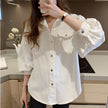 Blouses Shirts Women Spring Pockets Long Sleeve Fashion Solid Korean - Carbone's Marketplace