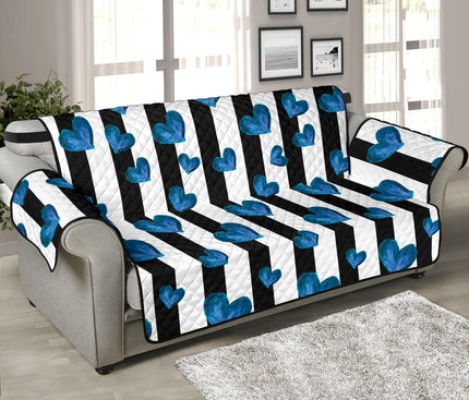 Blue Hearts 70'' Sofa Protector - Carbone's Marketplace
