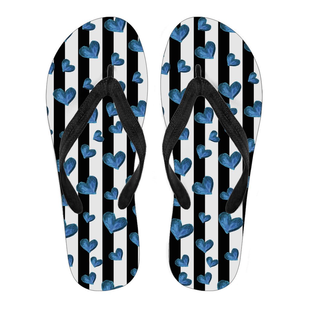 Blue Hearts Men's Flip Flops - Carbone's Marketplace