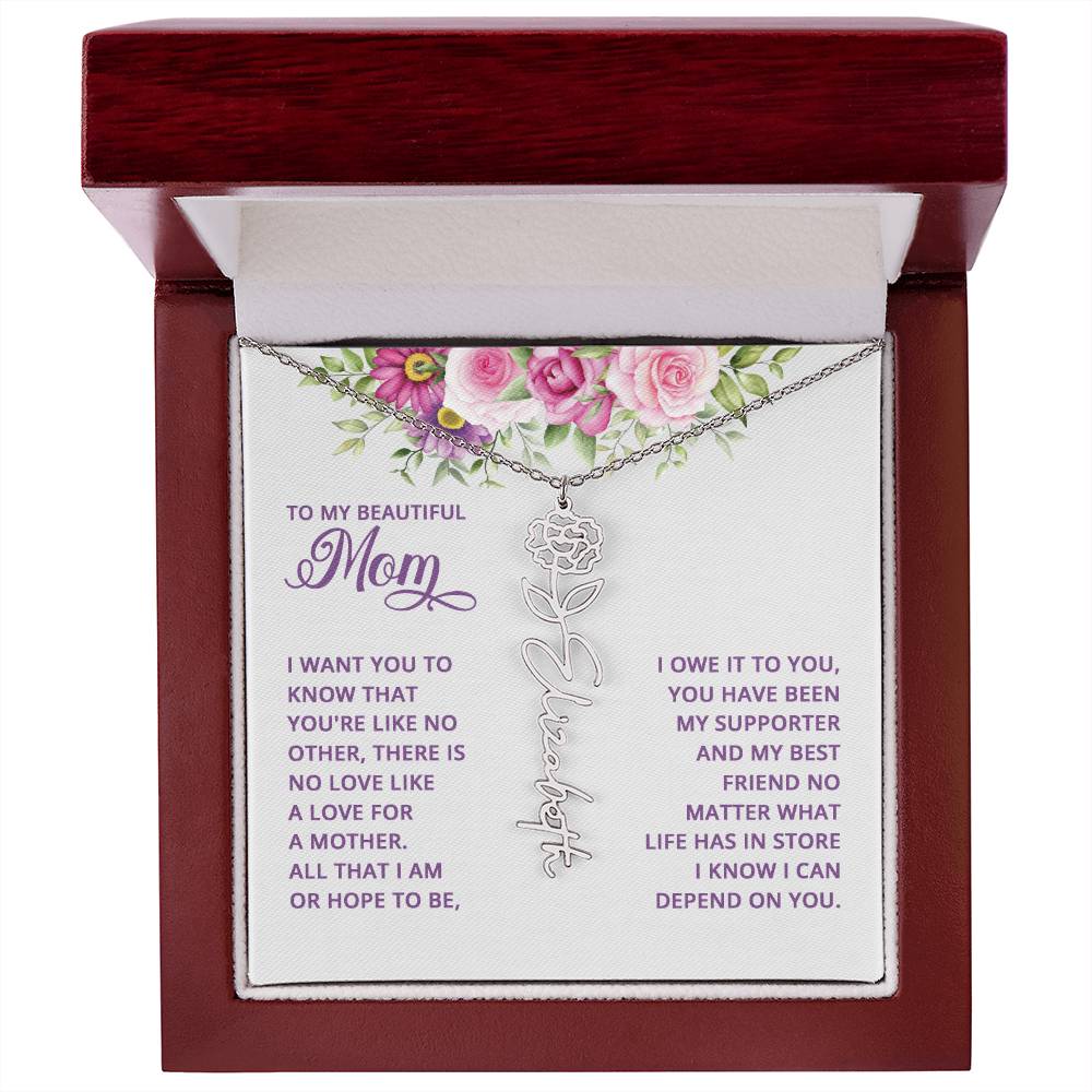 Capture the Essence of Time: Personalized Flower Name Necklace with Birth Month Blooms - A Timeless Gift of Nature's Beauty! - Carbone's Marketplace