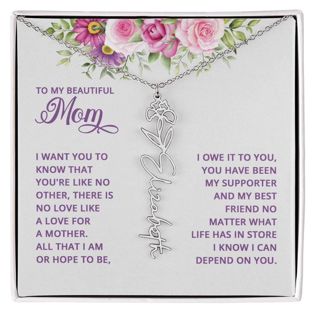 Capture the Essence of Time: Personalized Flower Name Necklace with Birth Month Blooms - A Timeless Gift of Nature's Beauty! - Carbone's Marketplace