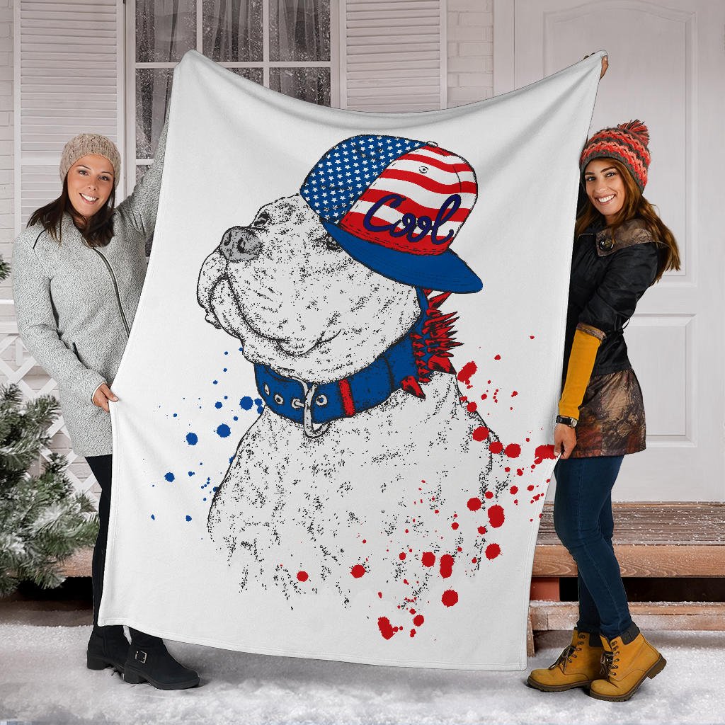Cool Snapback American Pitbull Cartoon Premium Blanket - Carbone's Marketplace