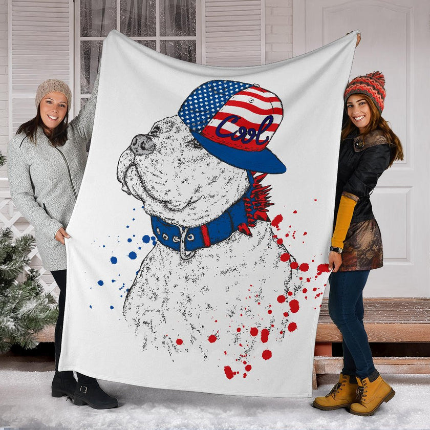 Cool Snapback American Pitbull Cartoon Premium Blanket - Carbone's Marketplace