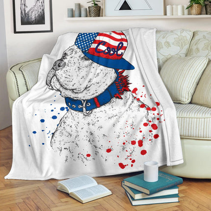 Cool Snapback American Pitbull Cartoon Premium Blanket - Carbone's Marketplace