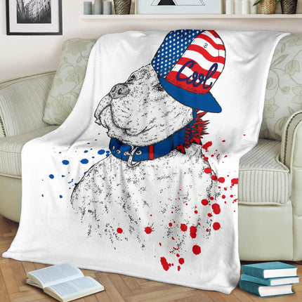 Cool Snapback American Pitbull Cartoon Premium Blanket - Carbone's Marketplace