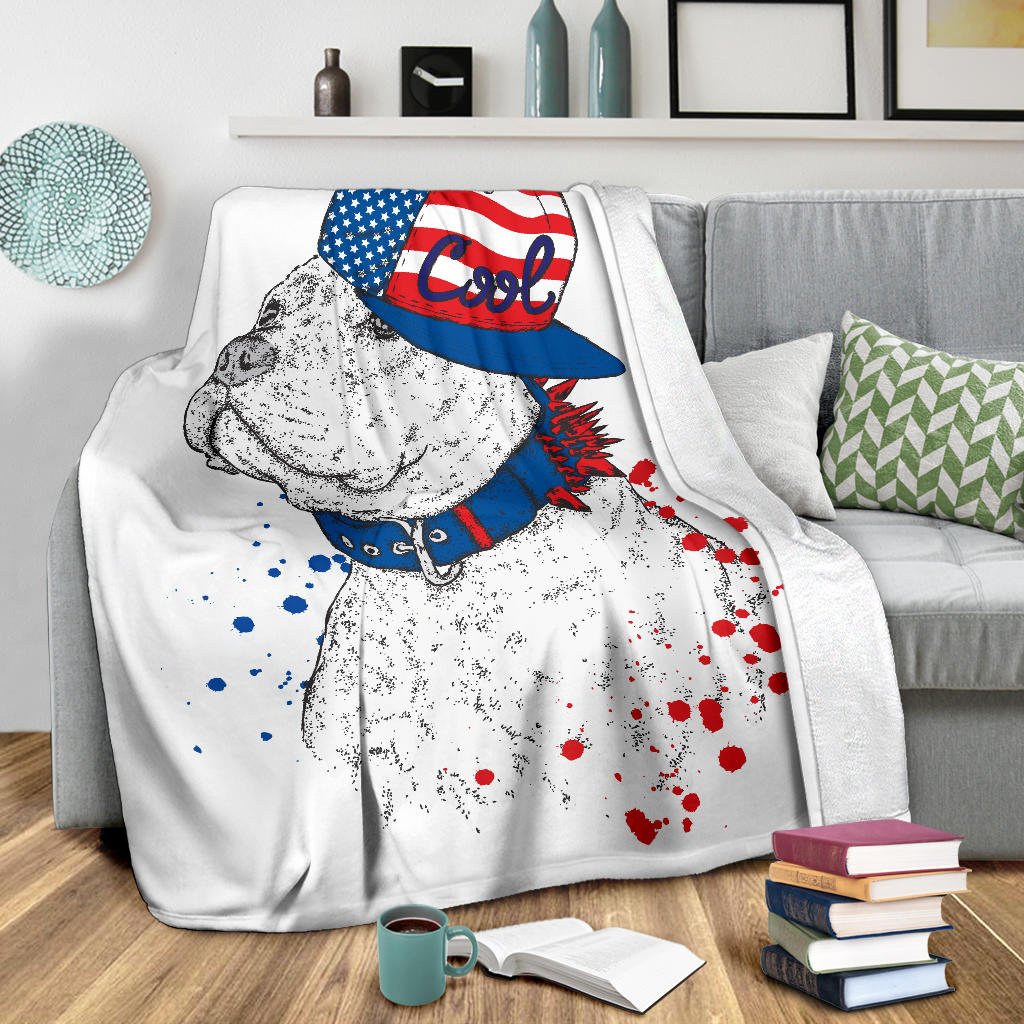 Cool Snapback American Pitbull Cartoon Premium Blanket - Carbone's Marketplace