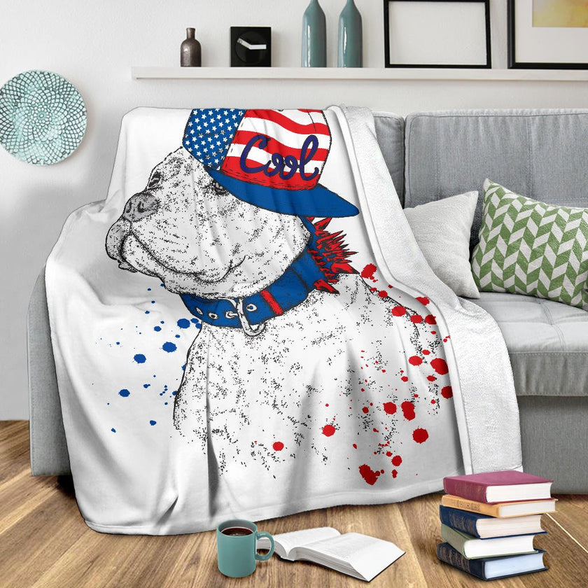 Cool Snapback American Pitbull Cartoon Premium Blanket - Carbone's Marketplace