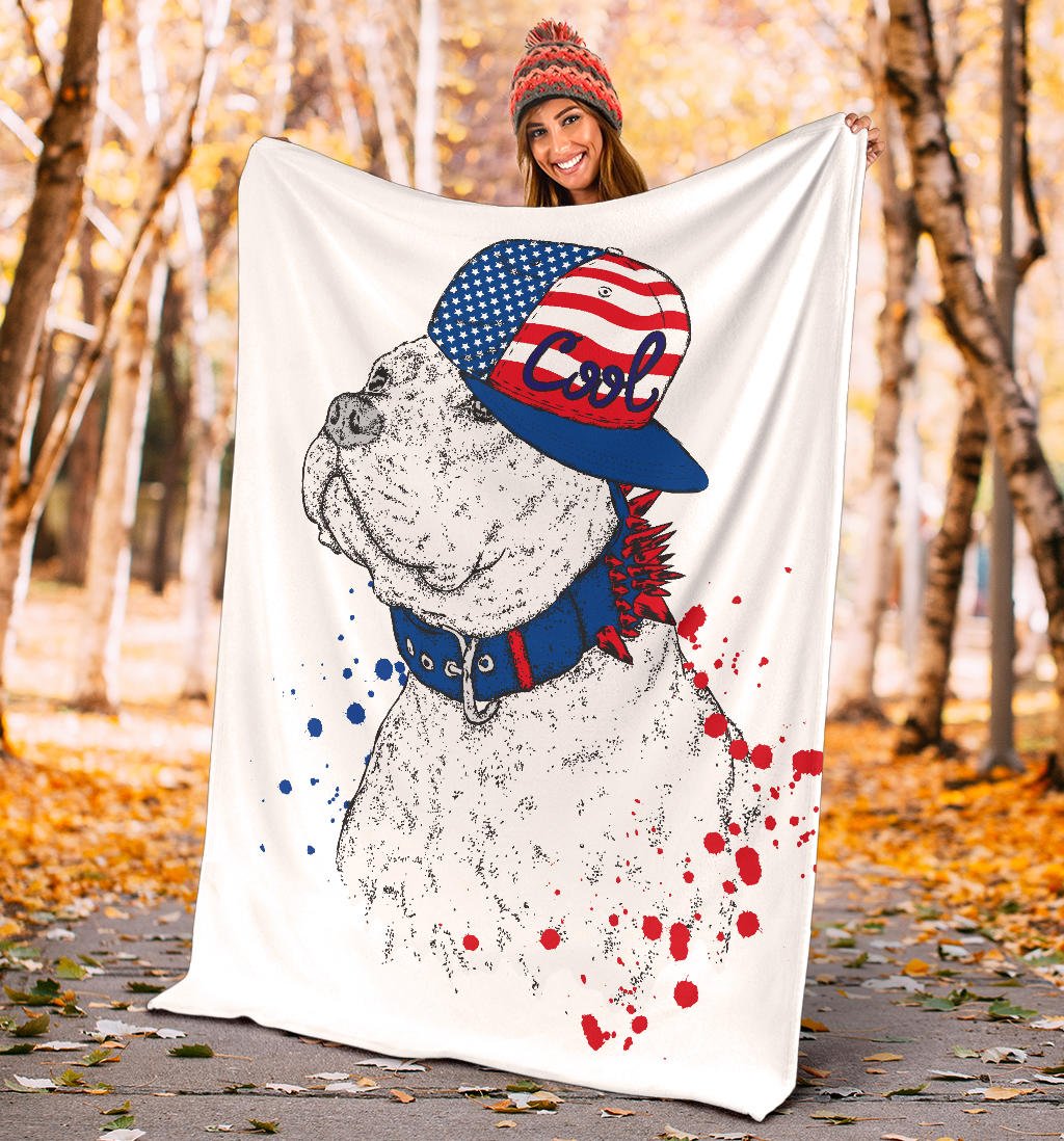 Cool Snapback American Pitbull Cartoon Premium Blanket - Carbone's Marketplace