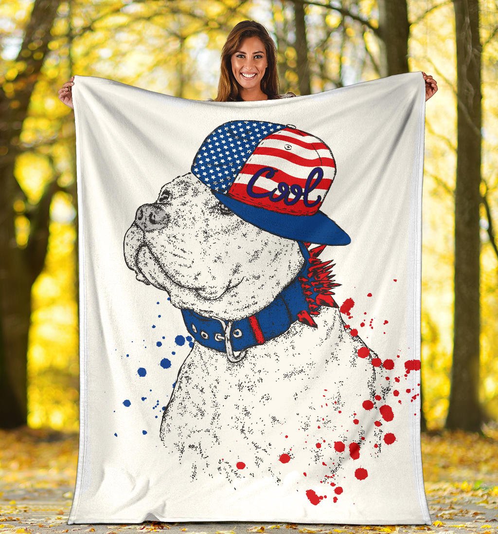 Cool Snapback American Pitbull Cartoon Premium Blanket - Carbone's Marketplace