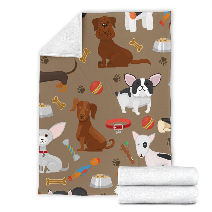 Cute Funny Dog Cartoon Background Premium Blanket - Carbone's Marketplace