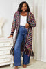 Double Take Full Size Multicolored Open Front Fringe Hem Cardigan - Carbone's Marketplace