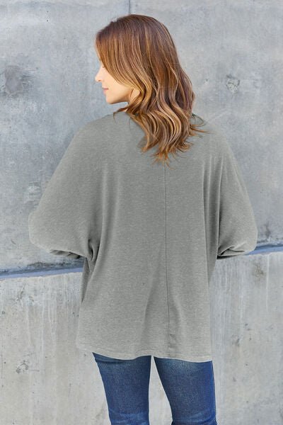 Double Take Full Size Round Neck Long Sleeve T-Shirt - Carbone's Marketplace