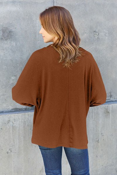 Double Take Full Size Round Neck Long Sleeve T-Shirt - Carbone's Marketplace