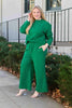 Double Take Full Size Textured Long Sleeve Top and Drawstring Pants Set - Carbone's Marketplace